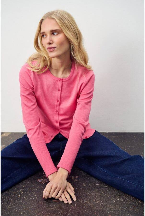 Saint Tropez Vest A8661 MilaSZ R-Neck Cardigan Viscose fijn gebreid Classic Fit - Foto 2