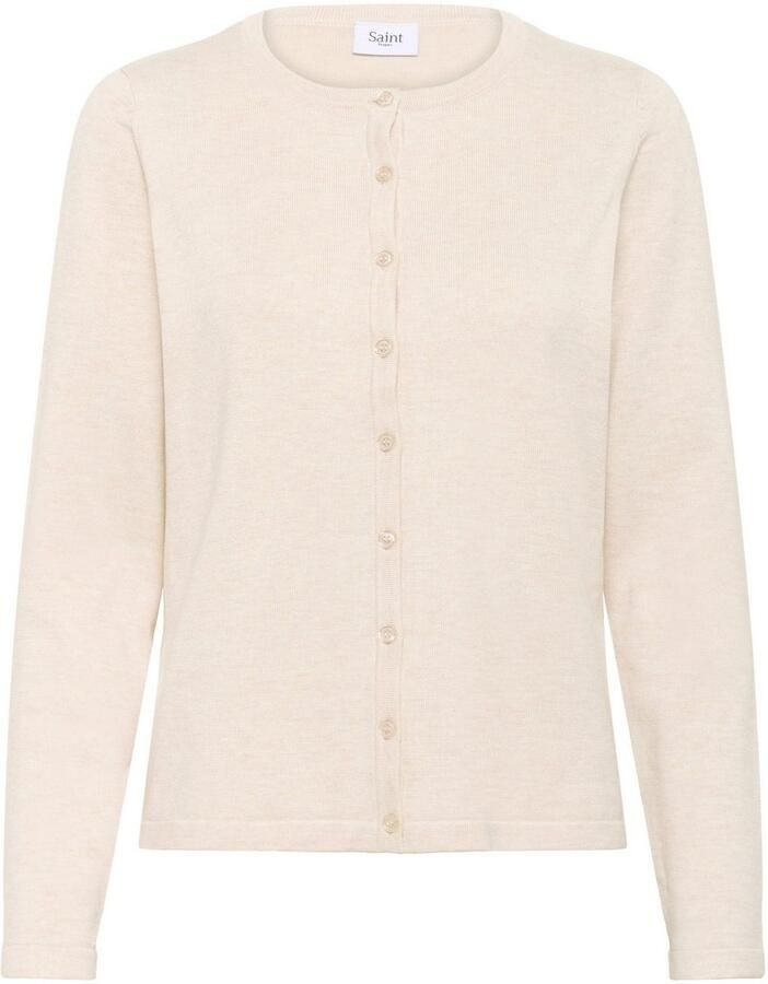 Saint Tropez Vest A8661 MilaSZ R-Neck Cardigan Viscose fijn gebreid Classic Fit