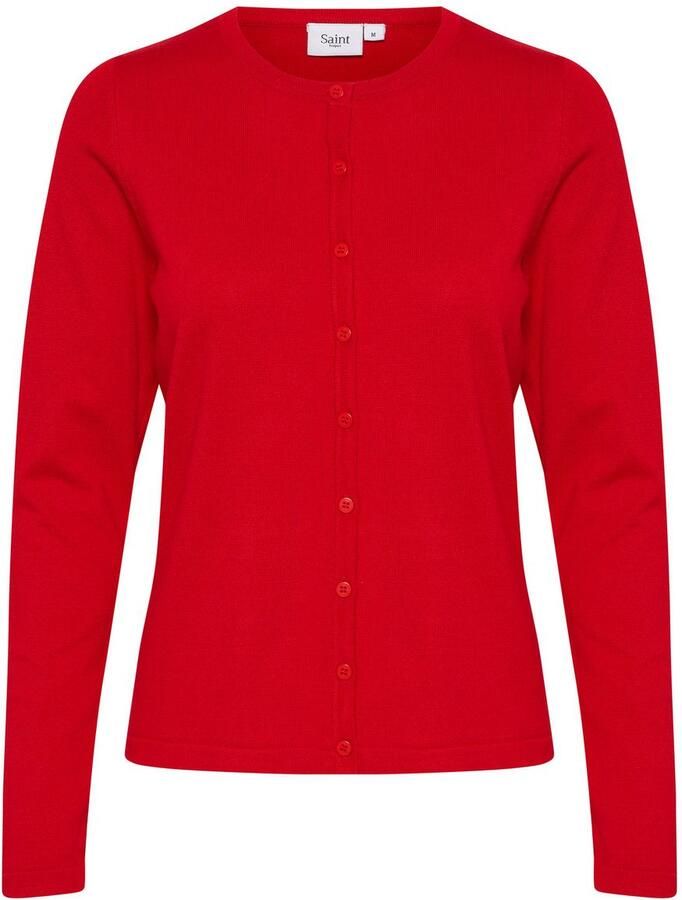 Saint Tropez Vest A8661 MilaSZ R-Neck Cardigan Viscose fijn gebreid Classic Fit