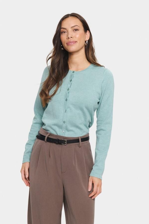 Saint Tropez Vest A8661 MilaSZ R-Neck Cardigan Viscose fijn gebreid Classic Fit - Foto 4