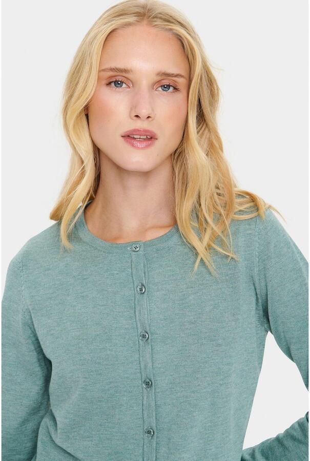 Saint Tropez Vest A8661 MilaSZ R-Neck Cardigan Viscose fijn gebreid Classic Fit - Foto 3