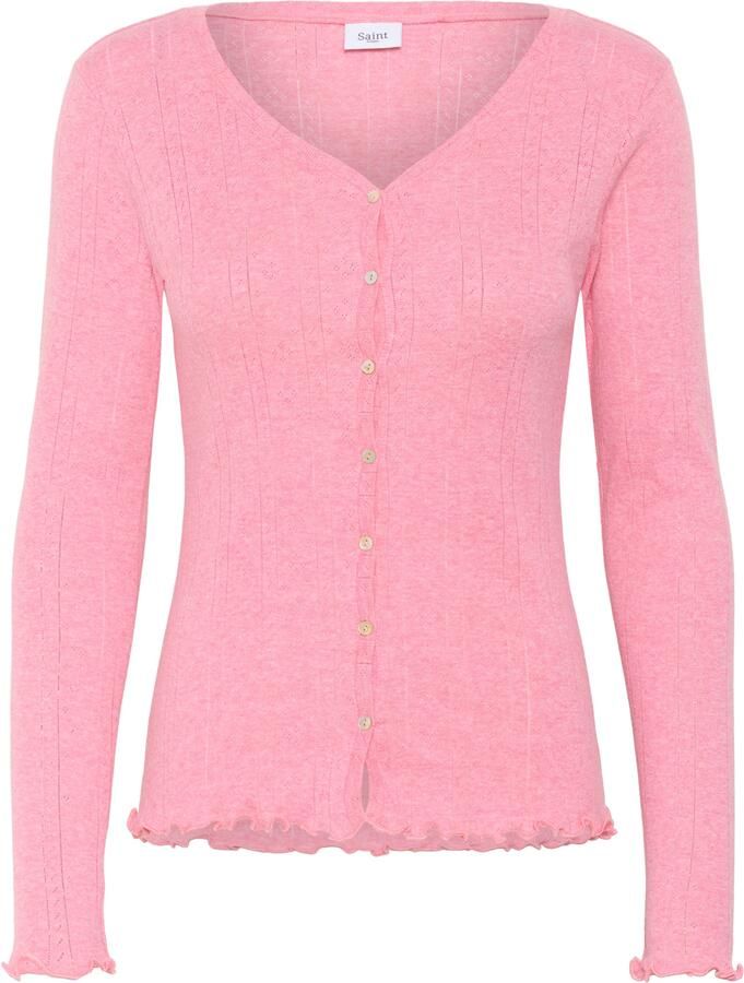 Saint Tropez Vest GruSZ Cardigan met ajourborduurwerk en gegolfde zoom - Foto 1