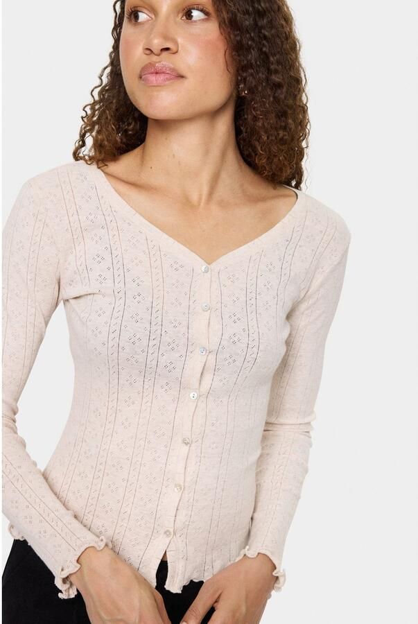 Saint Tropez Vest GruSZ Cardigan met ajourborduurwerk en gegolfde zoom - Foto 2