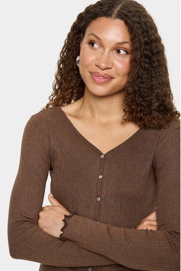 Saint Tropez Vest GruSZ Cardigan met ajourborduurwerk en gegolfde zoom - Foto 2