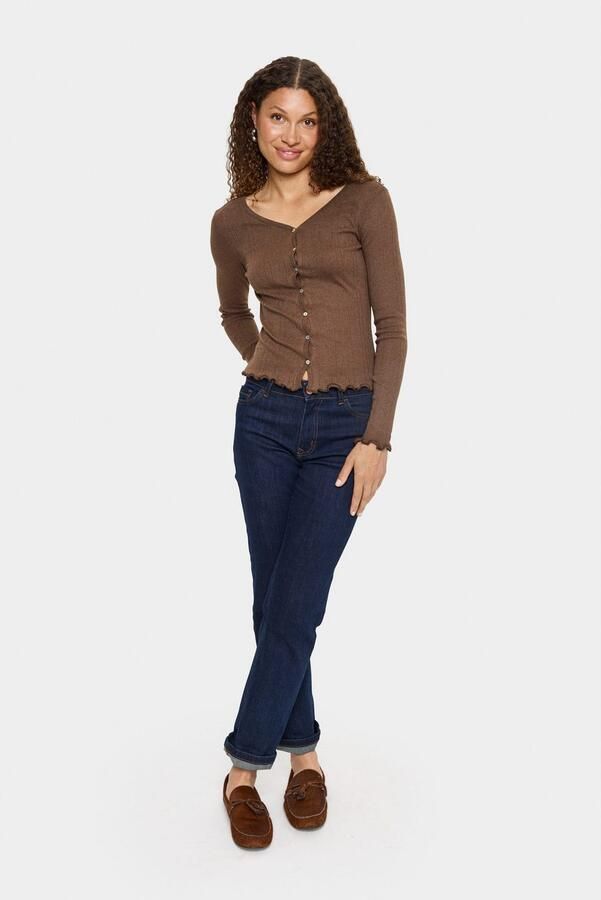 Saint Tropez Vest GruSZ Cardigan met ajourborduurwerk en gegolfde zoom - Foto 4