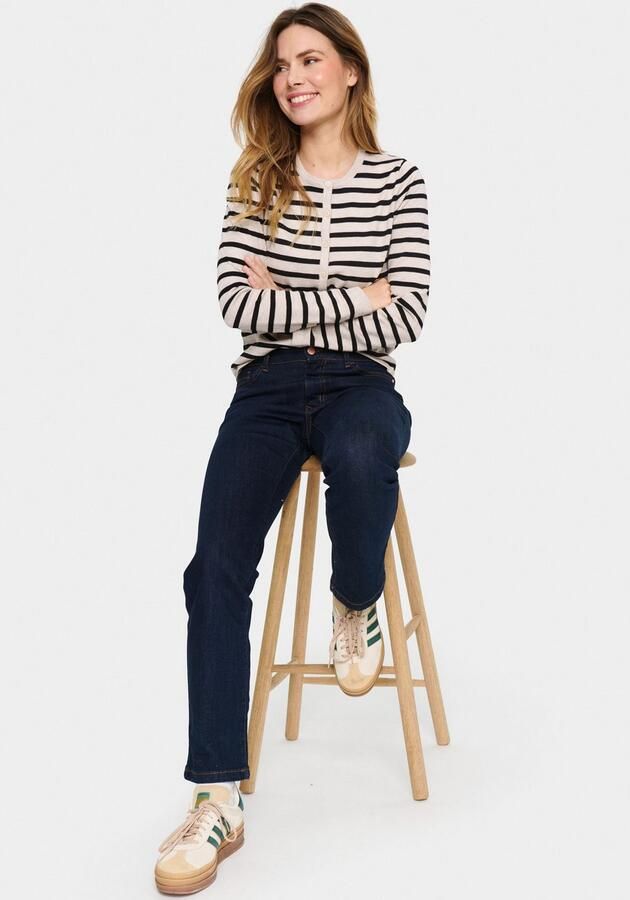 Saint Tropez Gestreepte Vest Grijs Morn Mila Stripe Beige Dames - Foto 2