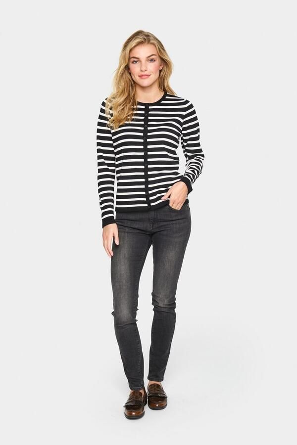 Saint Tropez Gestreepte Vest Zwart Mila Stripe Black Dames - Foto 2
