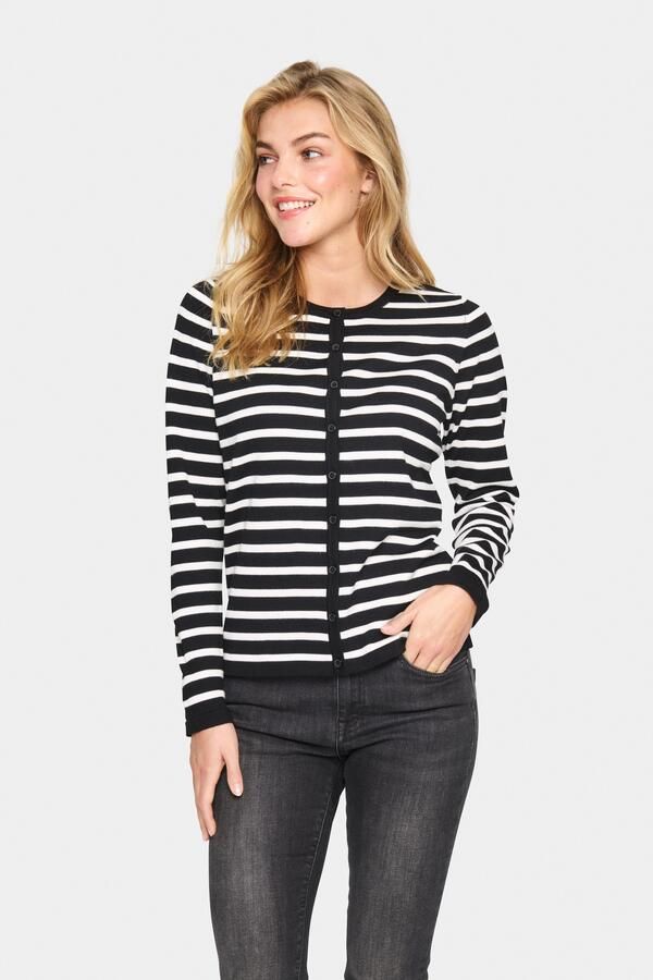 Saint Tropez Gestreepte Vest Zwart Mila Stripe Black Dames - Foto 4