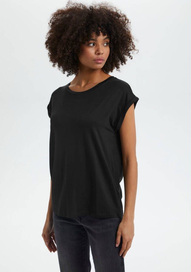 Saint Tropez Adeliasz T-Shirt Toppe T-Shirts 30501441 Zwart Black Dames