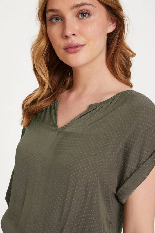 Saint Tropez Army Green Polkadot Blouse Green Dames