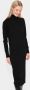 Saint Tropez Zachte Gebreide Coltrui Lange Jurk Black Dames - Thumbnail 7