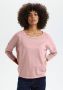 Saint Tropez Ash Rose Melange Trui met ¾ Mouwen Beige Dames - Thumbnail 1