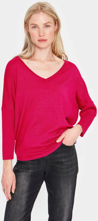 Saint Tropez Gebreide pullover met V-hals model 'Mila'