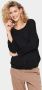 Saint Tropez Zwarte Ribgebreide Vest met Knoopsluiting Black Dames - Thumbnail 2