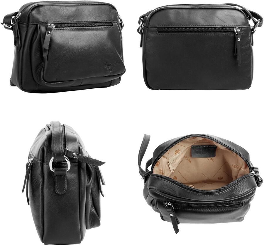 Sa tha Look Schoudertas echt leder