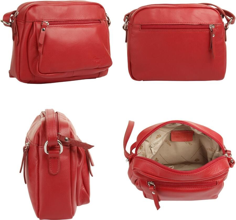 Sa tha Look Schoudertas echt leder