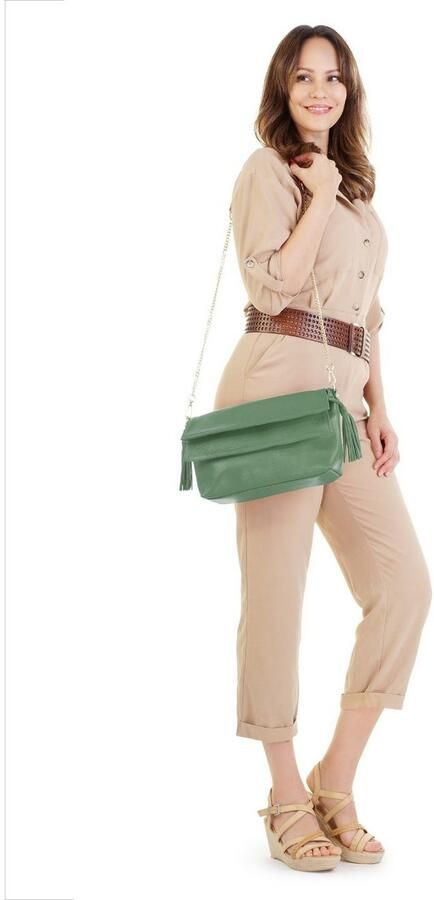 Sa tha Look Schoudertas echt leer made in italy - Foto 2