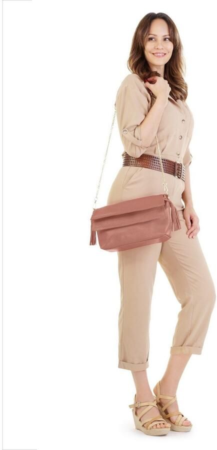 Sa tha Look Schoudertas echt leer made in italy - Foto 2