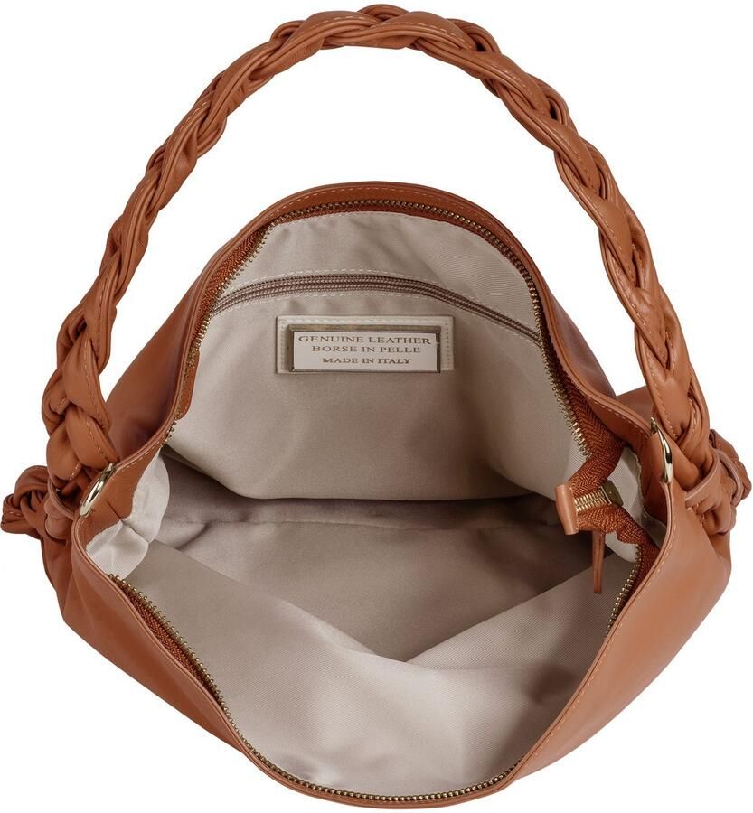 Sa tha Look Schoudertas echt leer made in italy