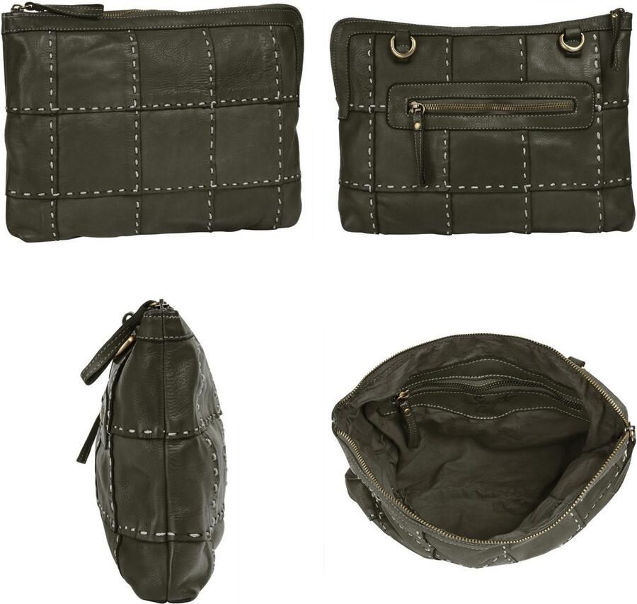 Sa tha Look Schoudertas echt leer made in italy