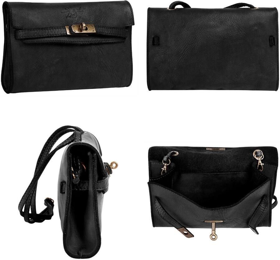 Sa tha Look Schoudertas echt leer made in italy