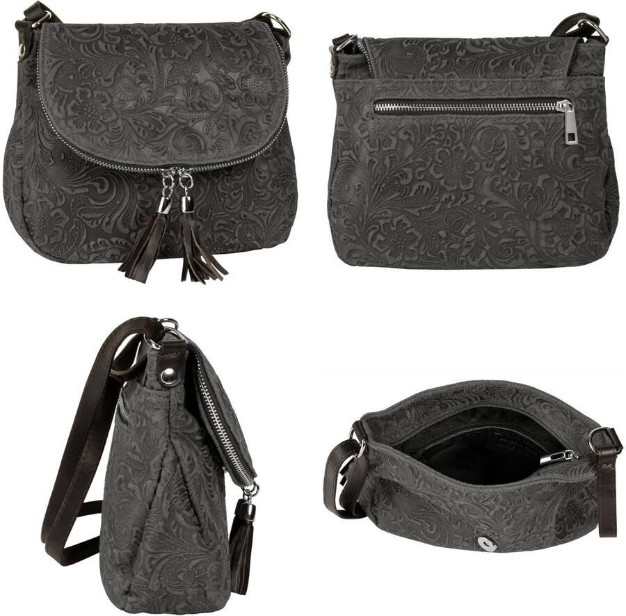 Sa tha Look Schoudertas echt leer made in italy