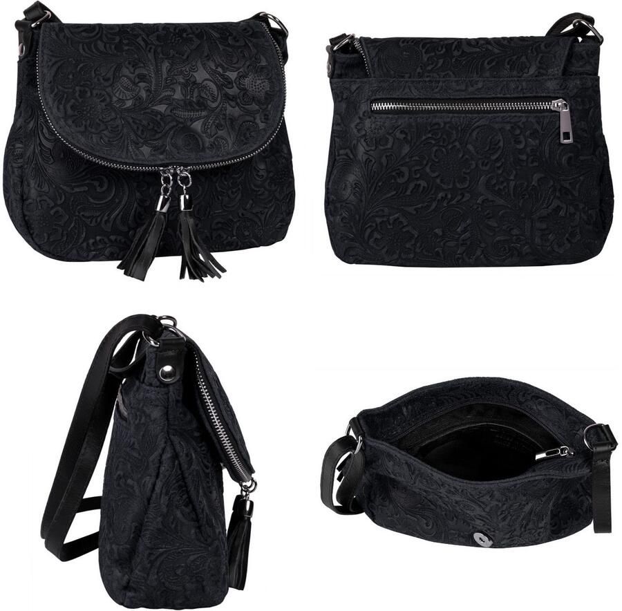 Sa tha Look Schoudertas echt leer made in italy