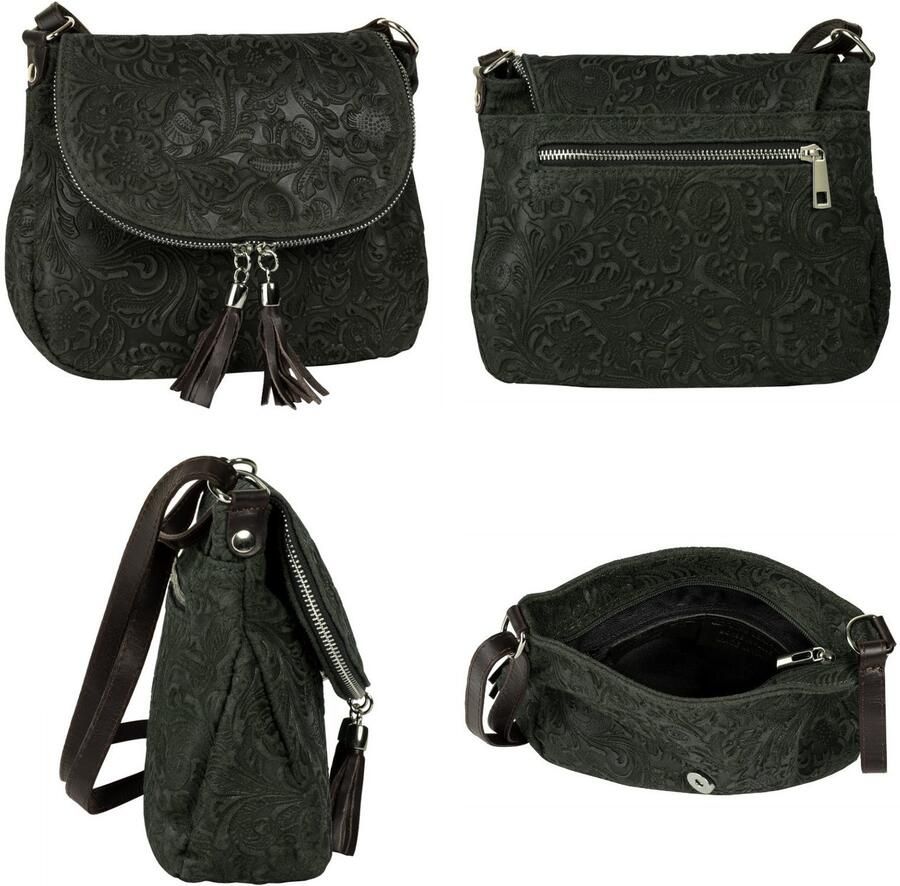 Sa tha Look Schoudertas echt leer made in italy