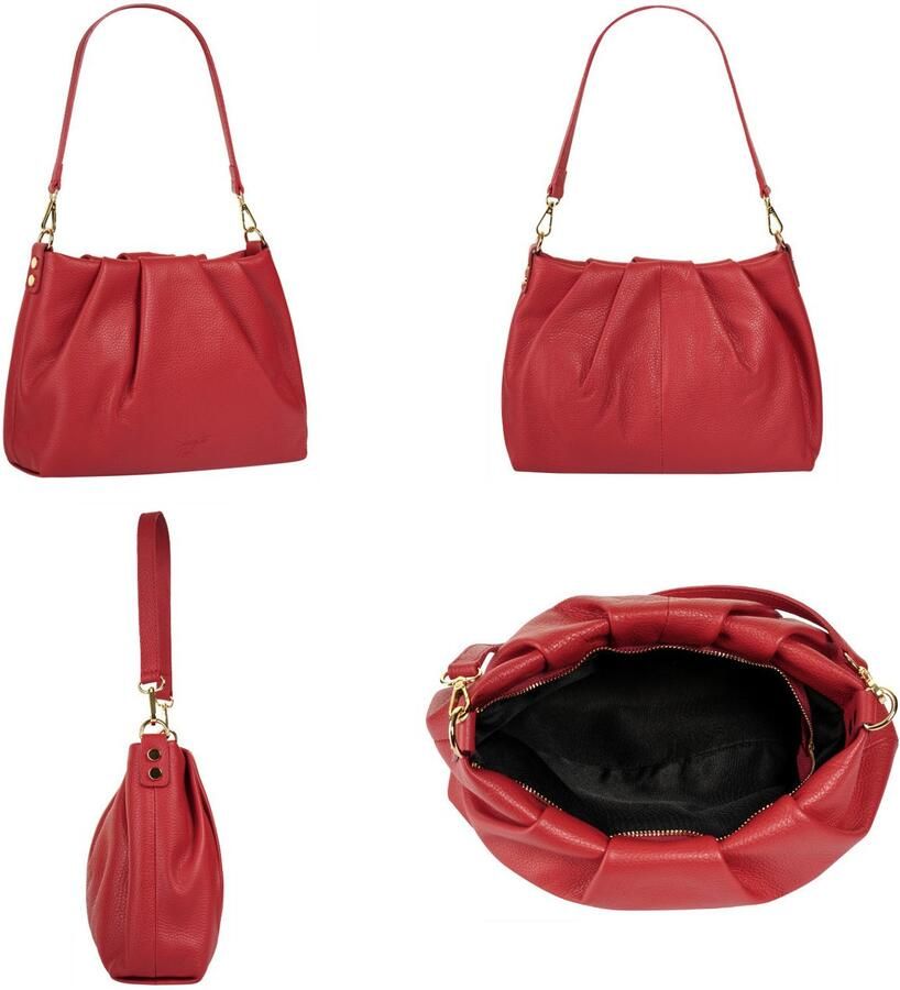 Sa tha Look Schoudertas echt leer made in italy