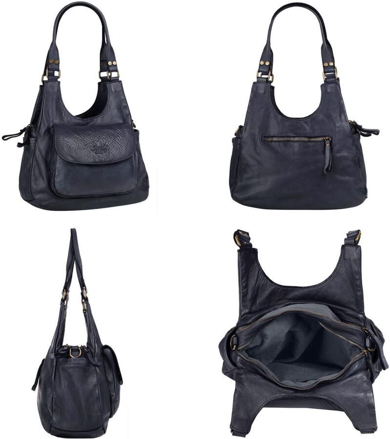 Sa tha Look Schoudertas echt leer made in italy