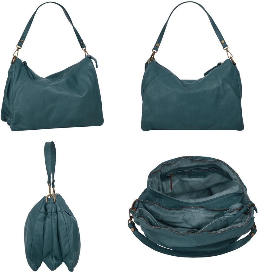 Sa tha Look Schoudertas echt leer made in italy