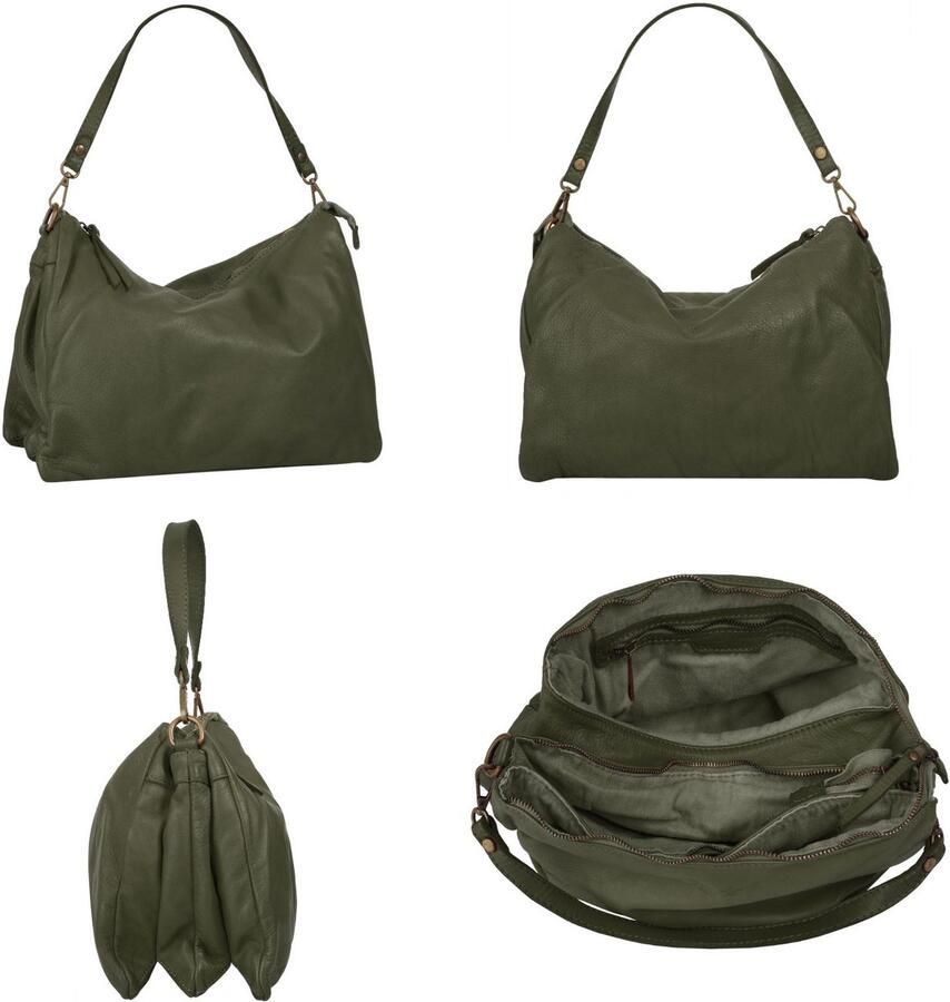 Sa tha Look Schoudertas echt leer made in italy