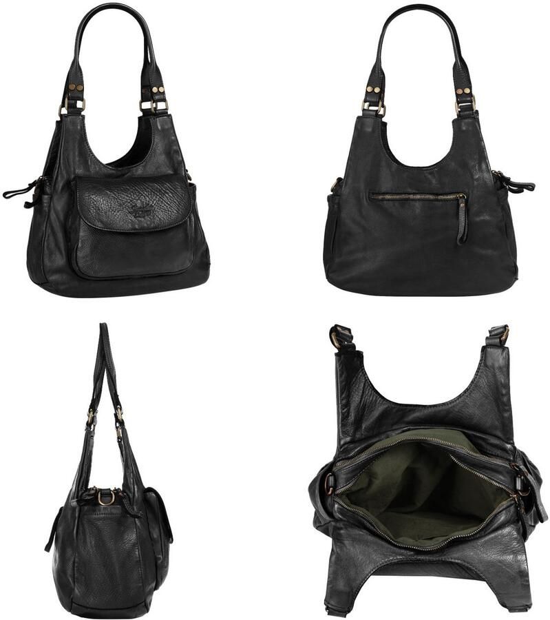 Sa tha Look Schoudertas echt leer made in italy