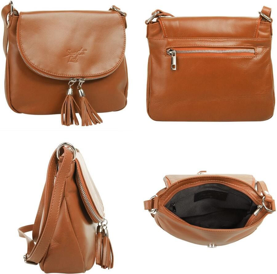 Sa tha Look Schoudertas echt leer made in italy