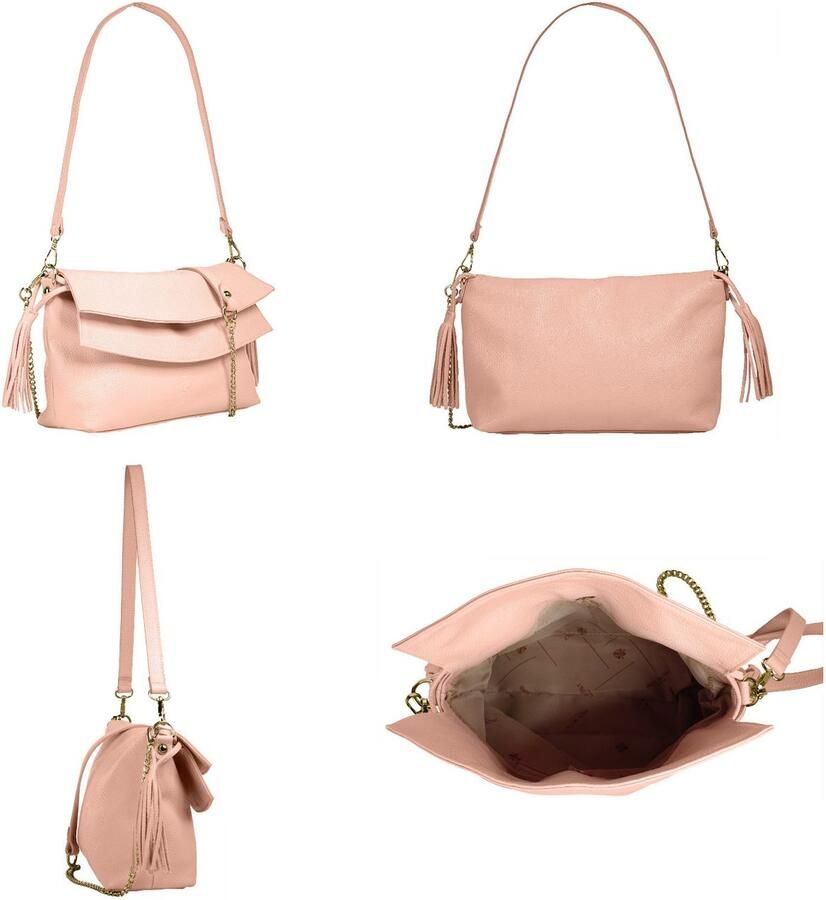 Sa tha Look Schoudertas echt leer made in italy