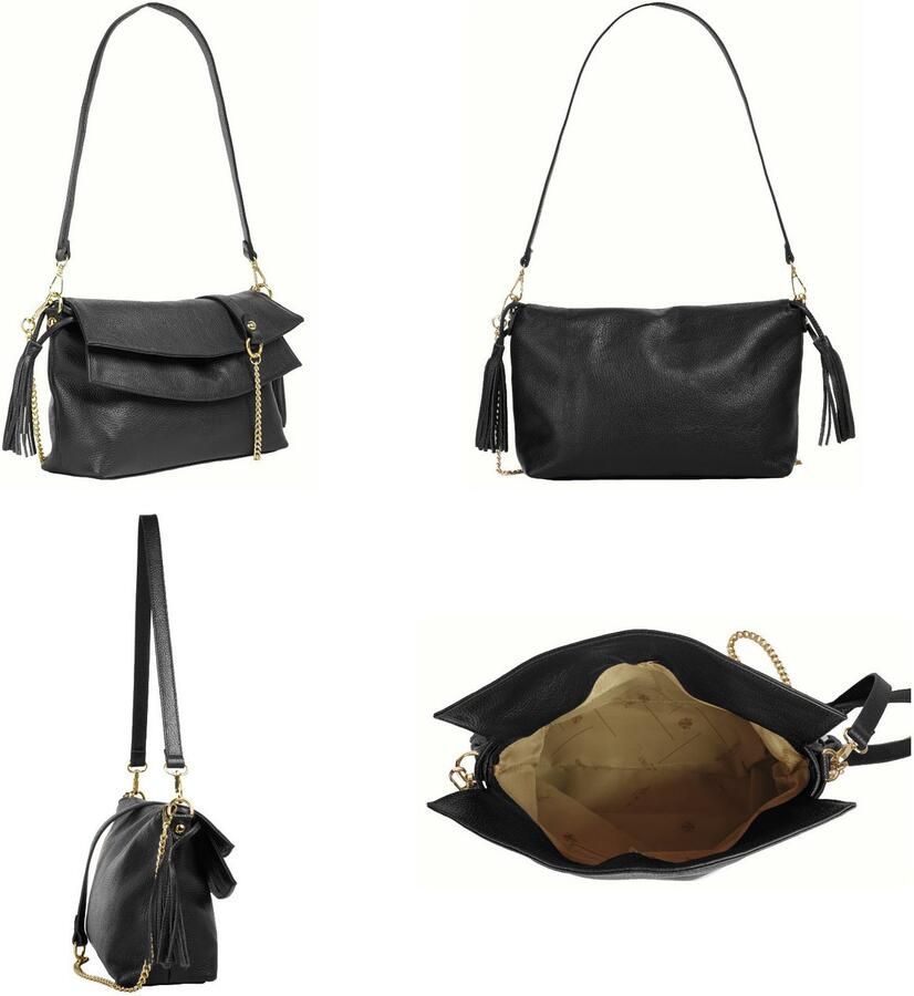 Sa tha Look Schoudertas echt leer made in italy