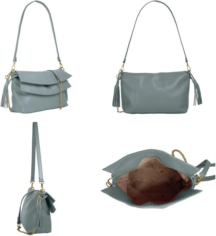 Sa tha Look Schoudertas echt leer made in italy