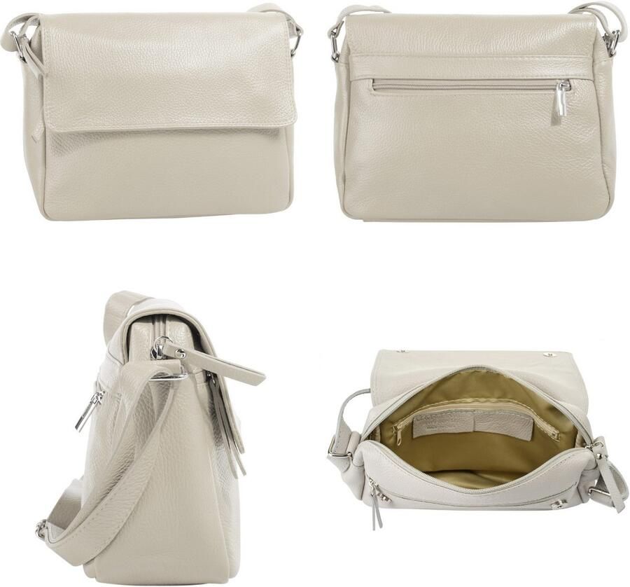 Sa tha Look Schoudertas echt leer made in italy
