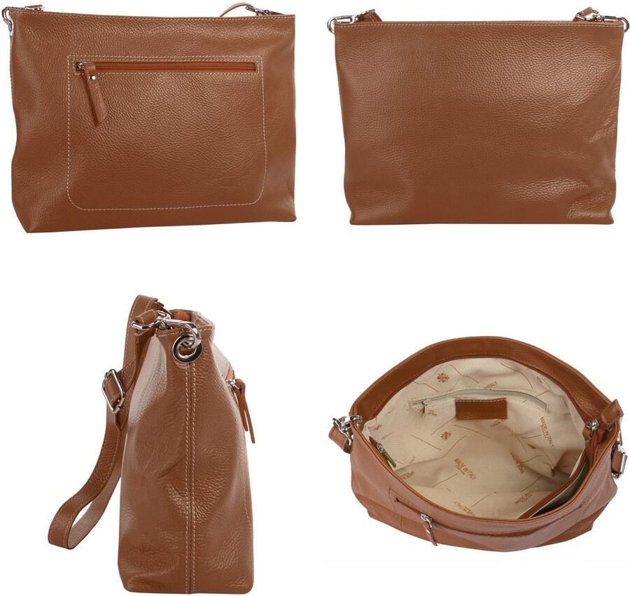 Sa tha Look Schoudertas echt leer made in italy