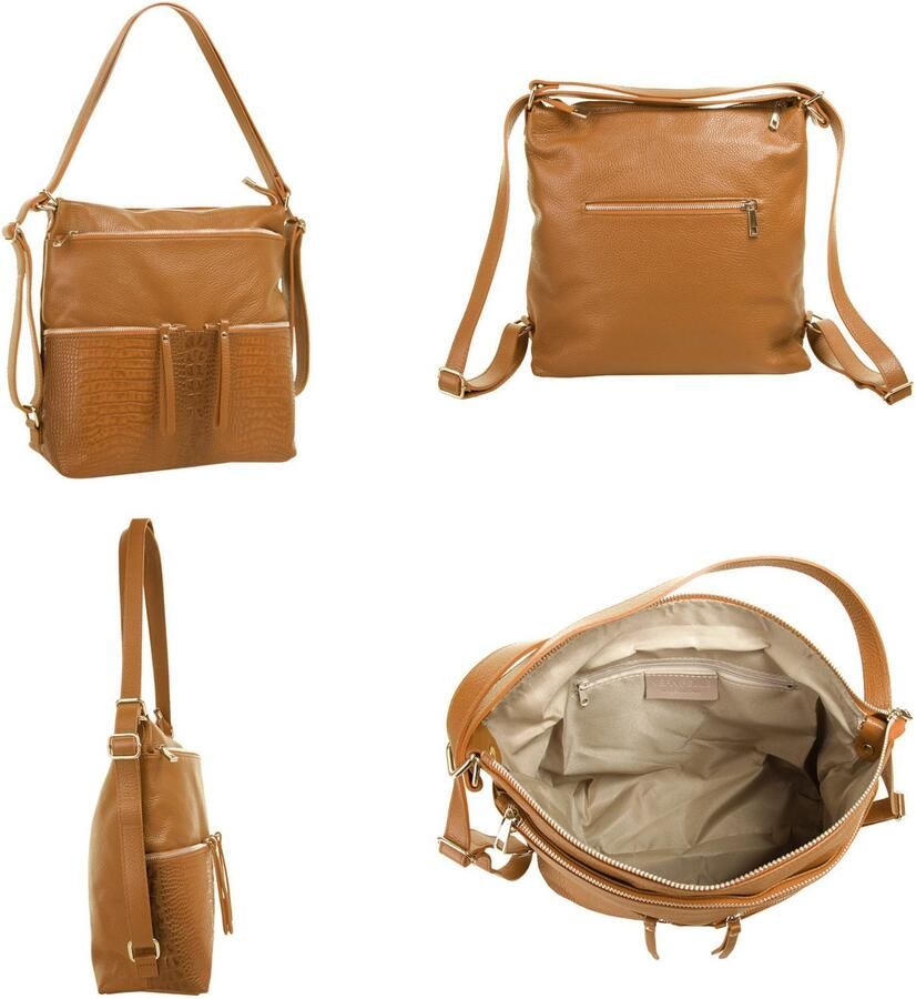 Sa tha Look Schoudertas echt leer made in italy