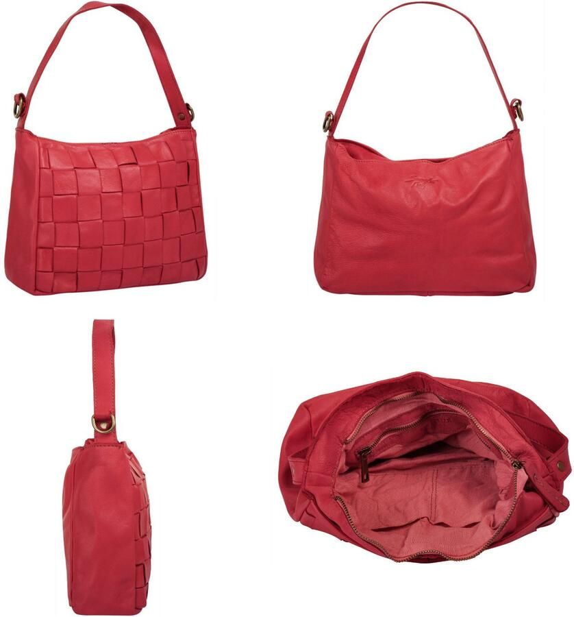 Sa tha Look Schoudertas echt leer made in italy