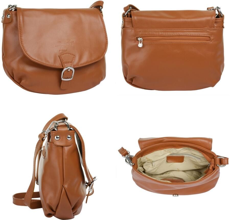 Sa tha Look Schoudertas echt leer made in italy