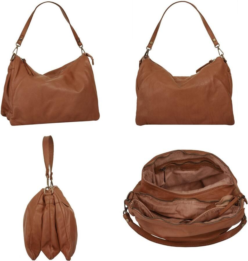 Sa tha Look Schoudertas echt leer made in italy