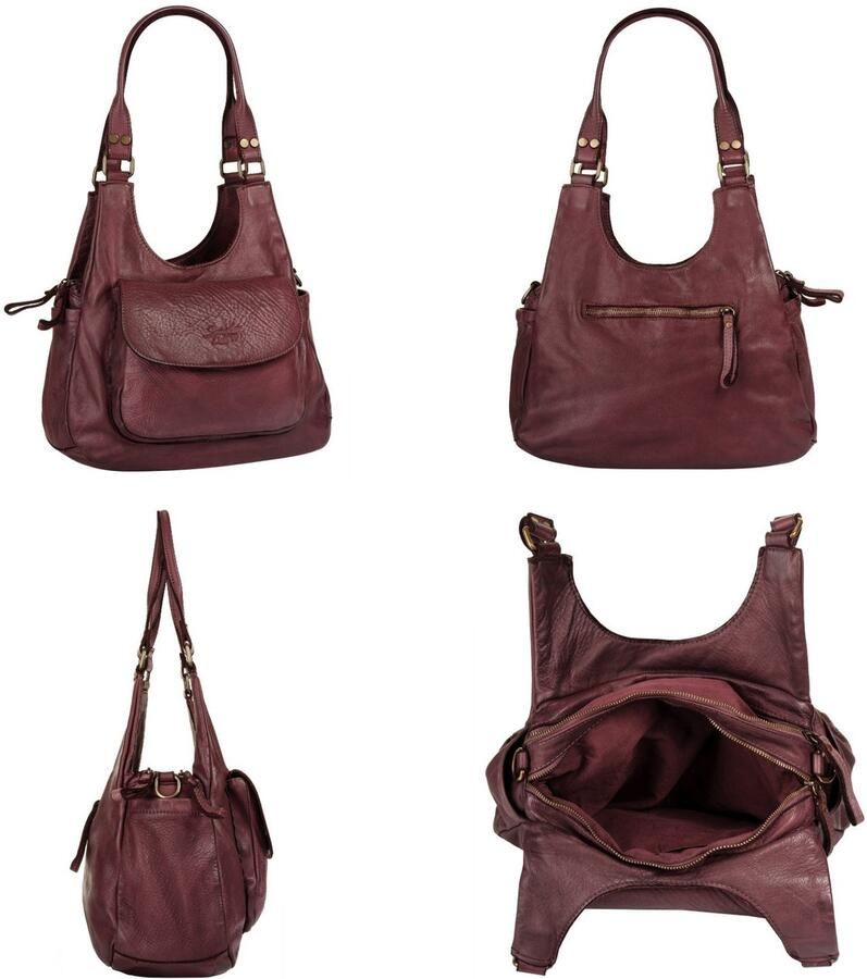 Sa tha Look Schoudertas echt leer made in italy