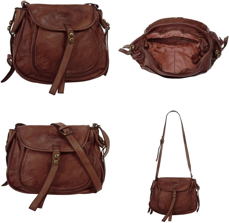 Sa tha Look Schoudertas echt leer made in italy