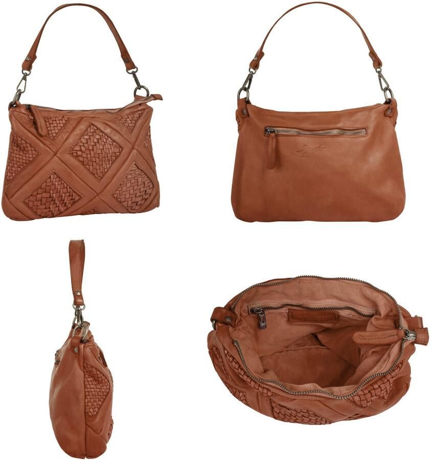 Sa tha Look Schoudertas echt leer made in italy