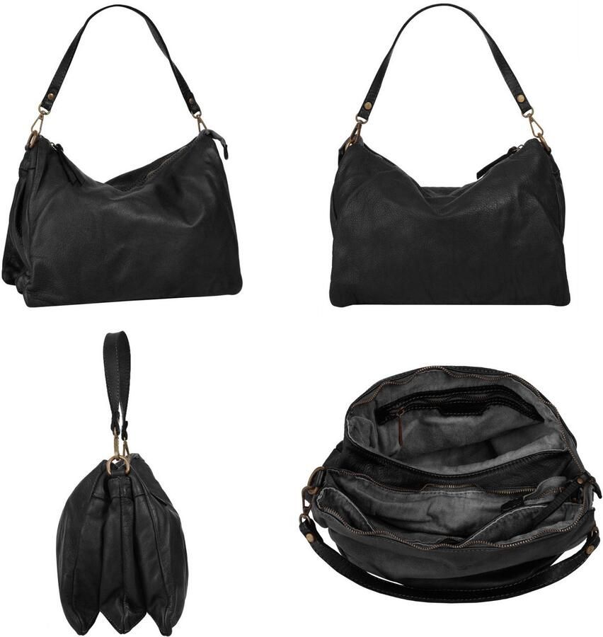 Sa tha Look Schoudertas echt leer made in italy