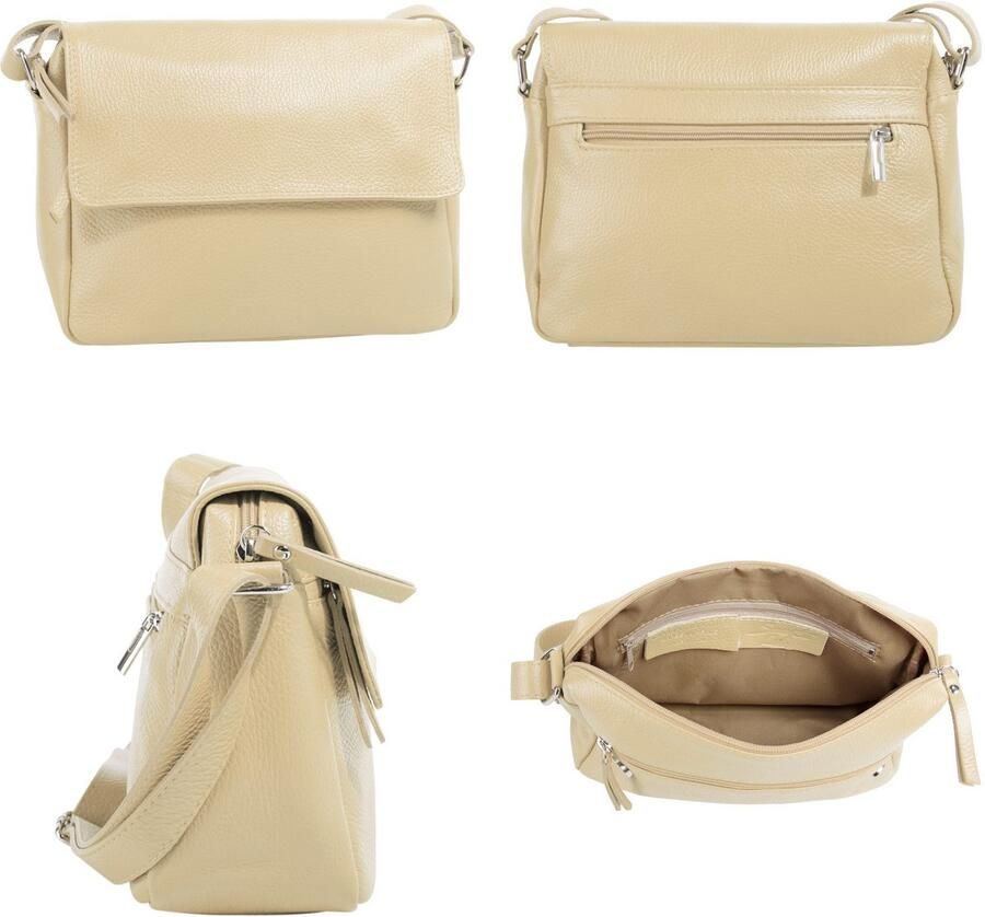 Sa tha Look Schoudertas echt leer made in italy