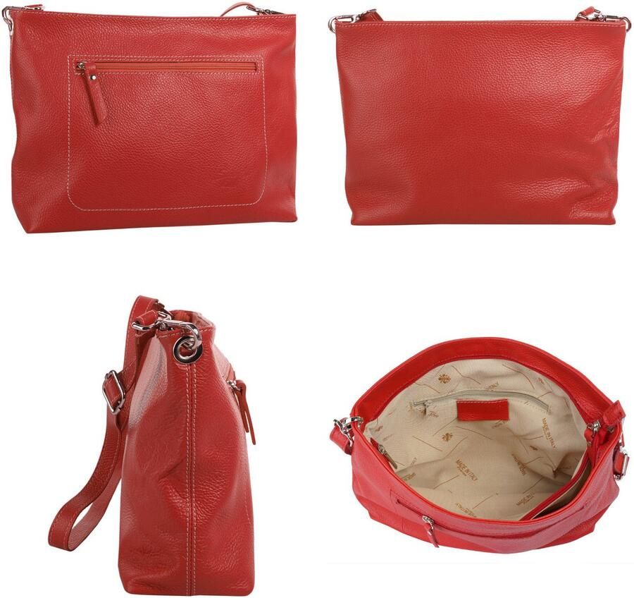 Sa tha Look Schoudertas echt leer made in italy