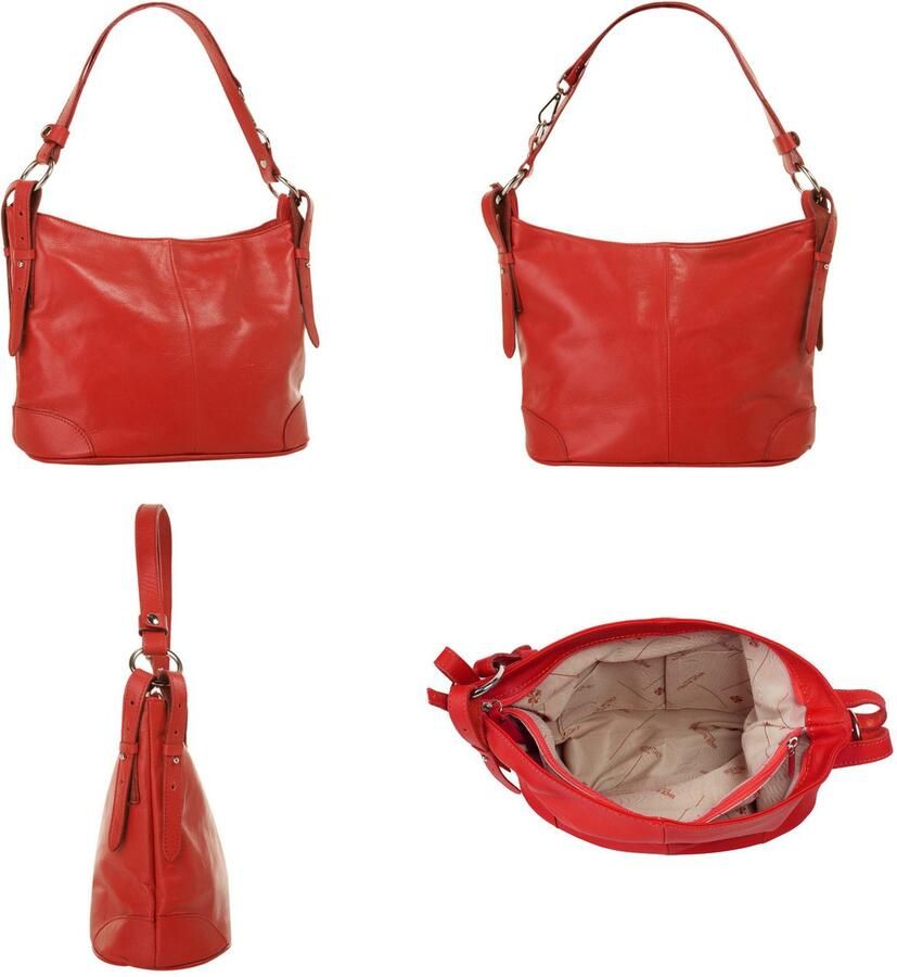 Sa tha Look Schoudertas echt leer made in italy